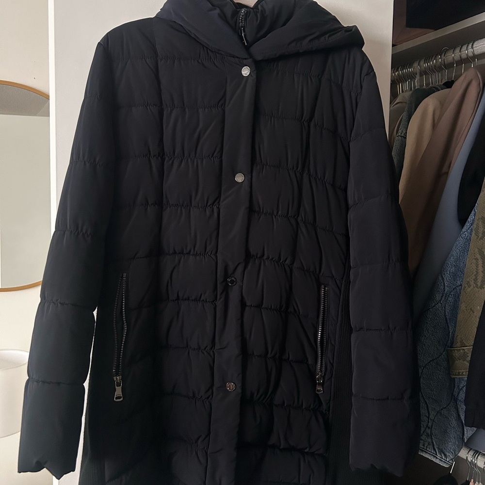 Calvin Klein navy blue Hooded Puffer Coat